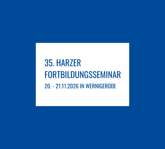 Titelbild zum 35. Harzer Fortbildungsseminar in Wernigerode (GK KFO)